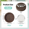 DIY Round Wood & Aluminum Brooch Making Kits DIY-FH0009-69A-2