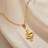 304 Stainless Steel Snake Pendant Necklaces for Women Men LS-NJEW-Z063-03G-06-1
