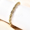 304 Stainless Steel Rope Chain Bracelets for Women BJEW-B140-03G-1