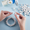 20Pcs White Cube Letter Silicone Beads 12x12x12mm Square Dice Alphabet Beads with 2mm Hole Spacer Loose Letter Beads for Bracelet Necklace Jewelry Making JX432K-5