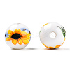 Floral Printed Porcelain Beads PORC-E021-01D-3
