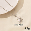 Vintage Stainless Steel Sun Pendant Lock Collarbone Chain Necklace for Women KO0043-7-1