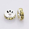 Brass Grade A Rhinestone Spacer Beads RB-A014-Z6mm-13S-2