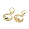 Evil Eye Real 18K Gold Plated Brass Dangle Leverback Earrings EJEW-Q797-09G-04-2