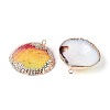 Spray Paint & Electroplate Natural Sea Shell Pendants SSHEL-N042-16C-2