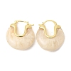 Brass Resin Hoop Earrings EJEW-P333-11C-G01-4