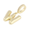 Brass Micro Pave Clear Cubic Zirconia Pendants KK-M289-01W-G-2