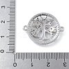 Rack Plating Brass Clear Cubic Zirconia Flat Round with Tree Connector Charms KK-A234-033P-3
