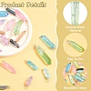 24Pcs 8 Styles Electroplated Natural Quartz Crystal Pendants PALLOY-YW00122-5