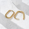 Ion Plating(IP) 304 Stainless Steel Oval Hoop Earrings EJEW-M218-02A-G-1