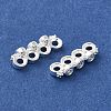 Rack Plating Brass Pave Clear Cubic Zirconia Spacer Bars KK-B088-11C-S-2