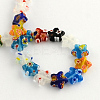 Flower Handmade Millefiori Glass Beads Strands X-LK-R004-33-2