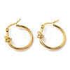 Iron Plating(IP) 304 Stainless Steel Knot Hoop Earrings EJEW-F319-06G-1