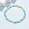 Synthetic Turquoise Tennis Bracelets KK-CBA964F-01G-05-2