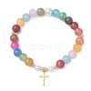 304 Stainless Steel Tiny Cross Charm Bracelets BJEW-JB13329-2