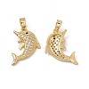 Brass Micro Pave Cubic Zirconia Pendants KK-E068-VC053-1
