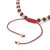 Dyed Natural Malaysia Jade Rondelle Beaded Braided Bead Bracelets BJEW-JB13395-5