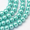 Baking Paint Pearlized Glass Pearl Round Bead Strands HY-Q003-10mm-65-1