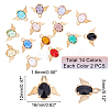 28Pcs 14 Colors Faceted Glass Pendants GLAA-PH0001-21-4
