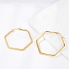 201 Stainless Steel Angular Hoop Earrings EJEW-F205-13G-A-1