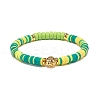 7Pcs 7 Color Handmade Polymer Clay Disc Surfer Stretch Bracelets Set BJEW-JB08798-2