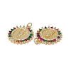 Brass Colorful Cubic Zirconia Pendants KK-E068-VA035-2-4