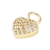 Rack Plating Brass Micro Pave Clear Cubic Zirconia Charms KK-Z060-07G-02-2