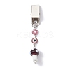 Iron ID Card Clips with Handmade Lampwork Mushroom & Evil Eye JEWB-BR00126-03-1