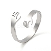 Non-Tarnish 304 Stainless Steel Cuff Rings RJEW-G299-04P-1