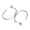 304 Stainless Steel Oval Stud Earrings EJEW-K295-02P-2