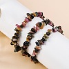 Unisex Chip Natural Multicolor Tourmaline Beaded Stretch Bracelets BJEW-S143-43-4