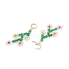 Sparkling Faceted Beaded Flower of Life Dangle Hoop Earrings for Girl Women X1-EJEW-TA00022-4