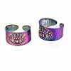 Evil Eye Lucky Cuff Rings RJEW-N038-011-1