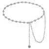1Pc Iron Rhinestone Sparkling Flower Link Chains Belt with Alloy Cable Chains AJEW-FG0003-49-1