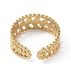 Ion Plating(IP) 304 Stainless Steel Leafy Branch Open Cuff Ring for Women RJEW-C046-02G-3
