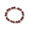 Natural Mixed Stone Beaded Stretch Rings for Women RJEW-JR00868-4