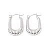 Non-Tarnish 304 Stainless Steel Rectangle Hoop Earrings EJEW-P198-01P-1