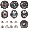 12 Sets 3 Colors Alloy Decorative Rivets BUTT-CP0001-07B-1