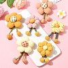 1 Sets 6Pcs 6 Styles Flower Fabric Brooches Mixed Colors ST-CJ0038-001-5