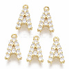 Brass Micro Pave Cubic Zirconia Charms KK-T060-05-G-NF-2