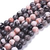 Natural Pink Zebra Jasper Beads Strands G-K410-04-8mm-1