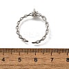925 Sterling Silver Pave Cubic Zirconia Open Cuff Rings RJEW-R016-01P-01-5