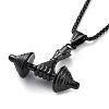 PVD Vacuum Plating 304 Stainless Steel Dumbbell Pendant Necklaces NJEW-Z023-01EB-2