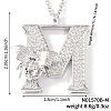 Brass Micro Pave Clear Cubic Zirconia Pendant Necklaces FS-WG7BC7F-10-1