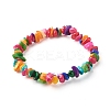 Natural Dyed Chip Shell Beads Stretch Bracelets for Children BJEW-JB06395-01-1
