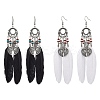 2 Pairs Natural Red Jasper & Natural Howlite Beaded Dangle Earrings EJEW-JE06179-1