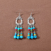 Bohemian tassel turquoise earrings JU8957-27-1