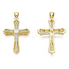 Brass Micro Pave Cubic Zirconia Pendants X-KK-N227-86A-2