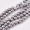 Electroplate Non-magnetic Synthetic Hematite Beads Strands G-J169C-4mm-07-1