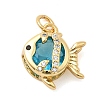 Brass Micro Pave Cubic Zirconia Pendants KK-C137-09G-02-1